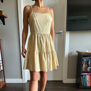 Yellow gingham sun-dress